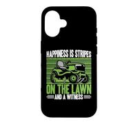 Happiness is Stripes on the Lawn and a Witness Lawn Mowing Case for iPhone 16
