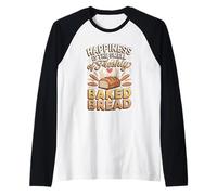 Happiness is the Smell of Freshly Baked Bread Baking Baker Raglan Baseball Tee
