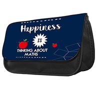 Happiness is Thinking About Maths Teachers Gift Present Idea Maths Lover Birthday Gift Pencil Case. Make up case.