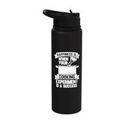 Happiness is When Your Cooking Experiment - Cook Chef Stainless Steel Insulated Water Bottle