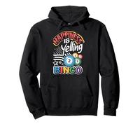 Happiness Is Yelling Bingo USA American Flag Patriotic Pullover Hoodie