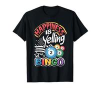 Happiness Is Yelling Bingo USA American Flag Patriotic T-Shirt