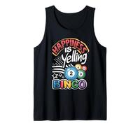 Happiness Is Yelling Bingo USA American Flag Patriotic Tank Top