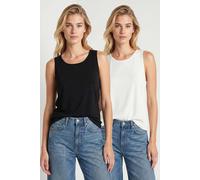 Happiness Istanbul Women's Crew Neck Sleeveless Viscose Blend Shell Top in White | Size: Small Happiness Istanbul White S