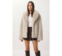 Happiness Istanbul Women's Faux Fur Shawl Collar Jacket in Cream | Size: Small Happiness Istanbul Cream S