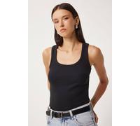 Happiness Istanbul Women's Fitted Cotton U Collar Tank Top in Black | Size: Small Happiness Istanbul Black S