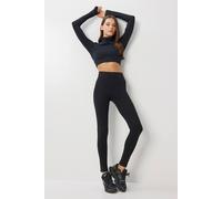 Happiness Istanbul Women's High Waist Slim Fit Pull-On Leggings in Black | Size: Medium Happiness Istanbul Black M