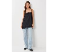 Happiness Istanbul Women's Lace Detailed Satin Blouse in Black | Size: Small Happiness Istanbul Black S