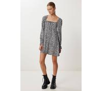 Happiness Istanbul Women's Leopard Print A-Line Mini Dress with Tie Detail | Size: Medium Happiness Istanbul Multicolor M