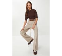 Happiness Istanbul Women's Pleated Straight Leg Pants in Beige | Size: Medium Happiness Istanbul Beige M