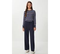 Happiness Istanbul Women's Pleated Straight Leg Pants in Navy | Size: Small Happiness Istanbul Navy S