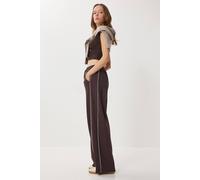 Happiness Istanbul Women's Regular Fit Cotton Knit Sweatpants in Chocolate | Size: Medium Happiness Istanbul Chocolate M