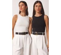Happiness Istanbul Women's Slim Fit Crew Neck Crop Top | Size: XL Happiness Istanbul Multicolor XL