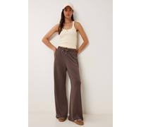 Happiness Istanbul Women's Wide Leg Drawstring Waist Sweatpants in Taupe | Size: Medium Happiness Istanbul Taupe M