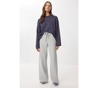 Happiness Istanbul Women's Wide Leg Jogger Pants with Drawstring Closure in Grey | Size: Medium Happiness Istanbul Grey M
