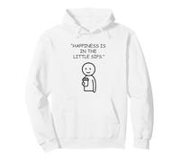 Happiness Little Sips Coffee Drinker Minimalist Pullover Hoodie