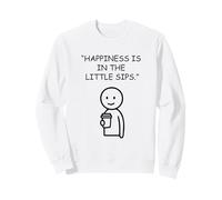 Happiness Little Sips Coffee Drinker Minimalist Sweatshirt