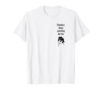 Happiness Means Something Like...Funny cat Value Graphic T-Shirt, Men, White, S
