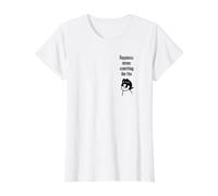 Happiness Means Something Like...Funny cat Value Graphic T-Shirt, Women, White, XS