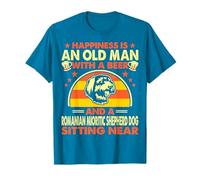 Happiness Old Man Beer Romanian Mioritic Shepherd Dog Gift T-Shirt