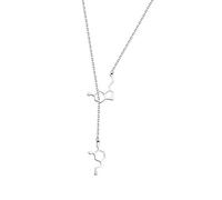 Happiness Serotonin Molecule Dopamine Molecule Lariat Y Necklace Molecular Structure Pendant Necklace Science Geek Jewelry Chemistry Lovers Gift (Serotonin Dopamine YN)