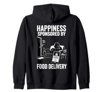 Happiness Sponsored by Food Humor Graphic Zip Hoodie