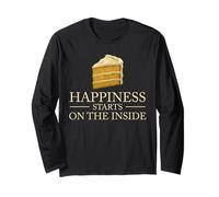 Happiness Starts Inside Cake Positive Thinking Inspiring Long Sleeve T-Shirt