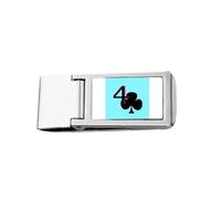 Happiness Uranus Club 4 Poker Slim Money Clip Stainless Holder Pocket Wallet
