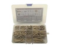 Happinesspark PEEK Plastic Metric Cross Phillips Pan Head Screws M4 Set 5-45mm with Nuts Washers Assortment Kit High-Temperature Chemical Resistant Fastener Set