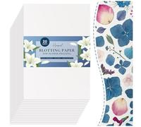 Happinit 20 Sheets A4 Size Blotting Paper for Flower Press, Large Blotter Paper for Flower Press, Herbarium Paper Craft, Flower Press Paper, Working with Flower Pressing Kit for Adults (20), 20 white
