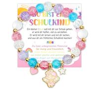Happirra School Girl Gift, School Child Guardian Angel Bracelet 2025 Girls, First Day of School Cone Filling Gifts for First Day of School, Lucky Charm Start of School Gift with Greeting Card Gift Box