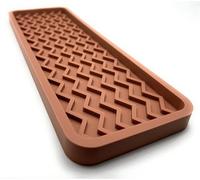 Happitasa Silicone Kitchen Sink Organizer Tray, Sponge Holder and Countertop Protector | Bathroom and Kitchen Soap Dish and Dispenser Tray (Mocha, 12" x 4", 9.2 Ounces)