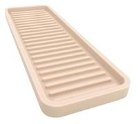 Happitasa Silicone Kitchen Sink Organizer Tray, Sponge Holder and Countertop Protector | Straight Lines Style (SAND DOLLAR, 12"x4")