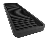 Happitasa Silicone Kitchen Sink Organizer Tray, Sponge Holder and Countertop Protector | Straight Lines Style (Black, 12"x4")