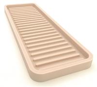 Happitasa Silicone Kitchen Sink Organizer Tray, Sponge Holder and Countertop Protector | Straight Lines Style (SAND DOLLAR, 12"x4")