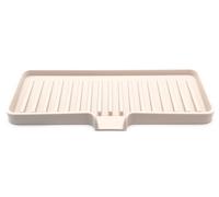 Happitasa Silicone Soap Dish Tray and Sponge Holder with Drain Chute (9"x3.5", Sand Dollar)