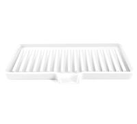 Happitasa Silicone Soap Dish Tray and Sponge Holder with Drain Chute | Bathroom and Kitchen Sink Organizer Caddy (White, 9"x3.5", 5.6 Ounces)