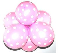 Happium 12" Assorted Latex Balloons Polka Dot, Ideal for Party Decoration, Assorted Balloons for Birthday Wedding and Other Parties, Pack of 10 (Baby Pink)
