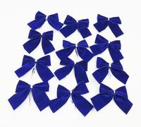 Happium 12 Pack Navy Velvet Bows 6cm Small Dark Blue Christmas Tree Decorations