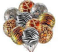Happium Animal Print Safari Tiger Balloons 18 Inches Cheetah Party Decorations Foil Jungle Balloons for Leopard Birthday Party Decorations, 5 Pieces