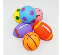 Happium Bath Toys for Kids Rubber Balls Pack of 6 Squeaky Baseball, Rugby, Basketball, Football Balls Bath Toy Paddling Pool Game Summer Water Fun Toys for Boys, Kids