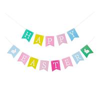 Happium Happy Easter Card Banner Easter Bunny Bunting Garland Traditions Decorations for Home Banner Party Supplies
