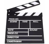 Happium Movie Film Clap Board, Hollywood Clapper Board Wooden Film Movie Clapboard Accessory with Black & White, 12 x 11inches (30 x 27cm) Give Away, Photo Booth Props