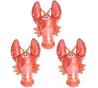 Happium Red Lobster Seafood Summer 28" Foil Party Balloon Decoration, Pack of 3