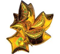 Happium Star Holographic Foil Balloons, 5-Pack, Helium, 45 cm (18 inches), Star Balloons, Foil Balloon Set for Birthday Parties, Graduation Parties, Baby Showers, Party Decorations (Gold)