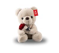 Happium Valentine's Plush Teddy with Rose 27cm Teddy Bear Rose, Cute Valentine's Day Plush Teddy Bear Doll Toys, Kawaii Stuffed Bear Decor Valentine's Day (Brown)