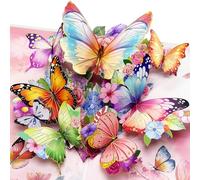 Happivue Birthday Cards for Women, 3D Buttefly Pop Up Card with Envelope, Birthday Card for Sister, Mum, Daughter, Wife, Special Female Friend, Anniversary Thank You Get Well Greeting Card