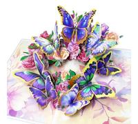 Happivue Birthday Cards for Women, 3D Flowers Butterfly Happy Birthday Cards for Women, Pop Up Card Gift Decoration for Daughter Wife Sister Mum Granddaughter Teacher Auntie, Thank You, Anniversary