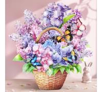 Happivue Birthday Cards for Women, 3D Pink Hydrangea Female Pop Up Card, Birthday Gift for Daughter Sister Mum Auntie, Bouquet Greeting Card Gift for Get Well, Thank You, Anniversary, Mother’s Day