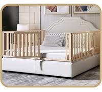 HAPPLiGNLY Bed Rails, Swing Down Extra Long Wooden Bed Guard Fall Protection Sleep Protectors Sturdy And Solid (Color : B, Size : 180CM)